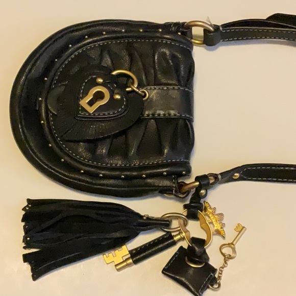 Juicy Couture VTG Classic Leather Bag/Key Charm